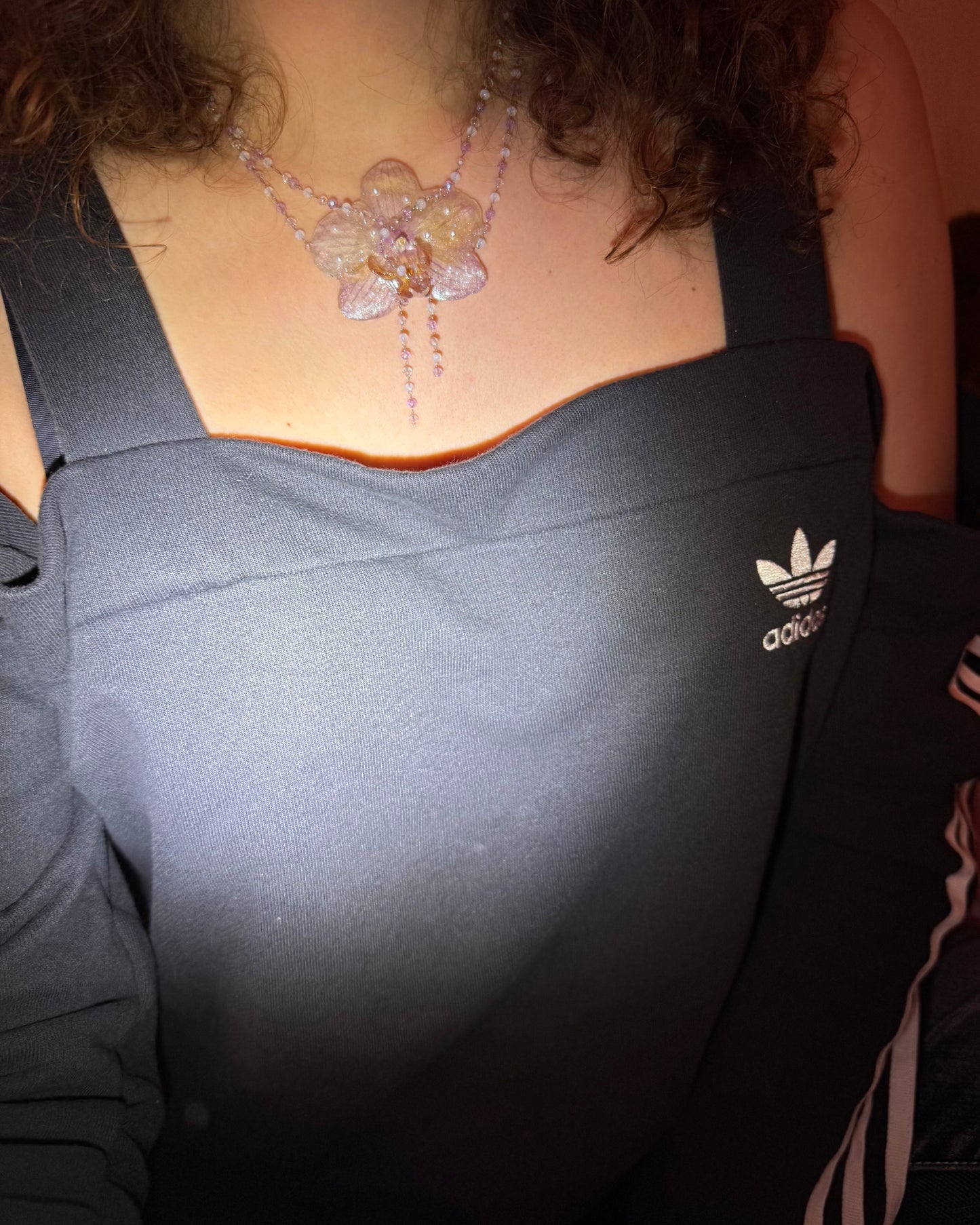 Collier de perles orchidée