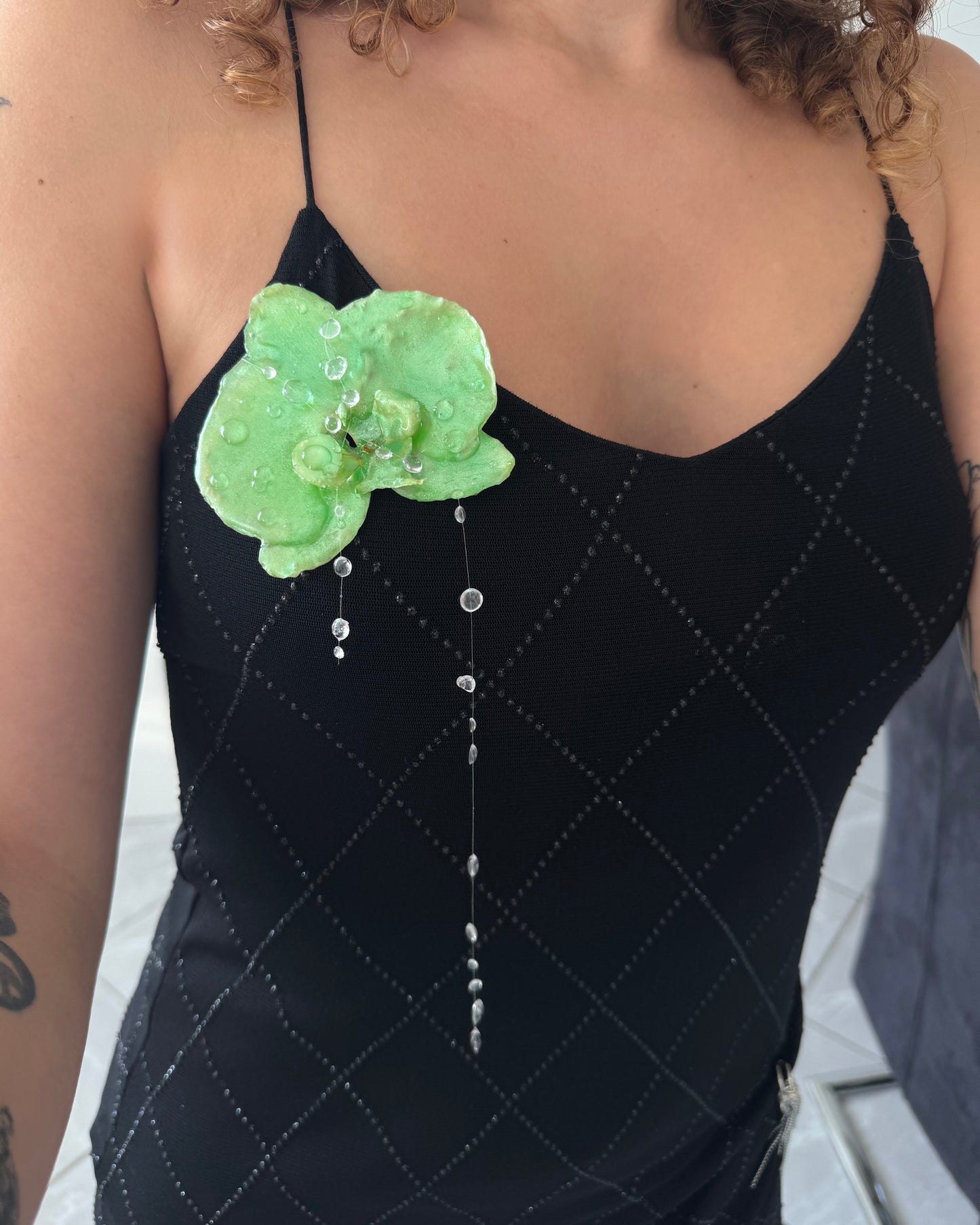 Green chrome orchid