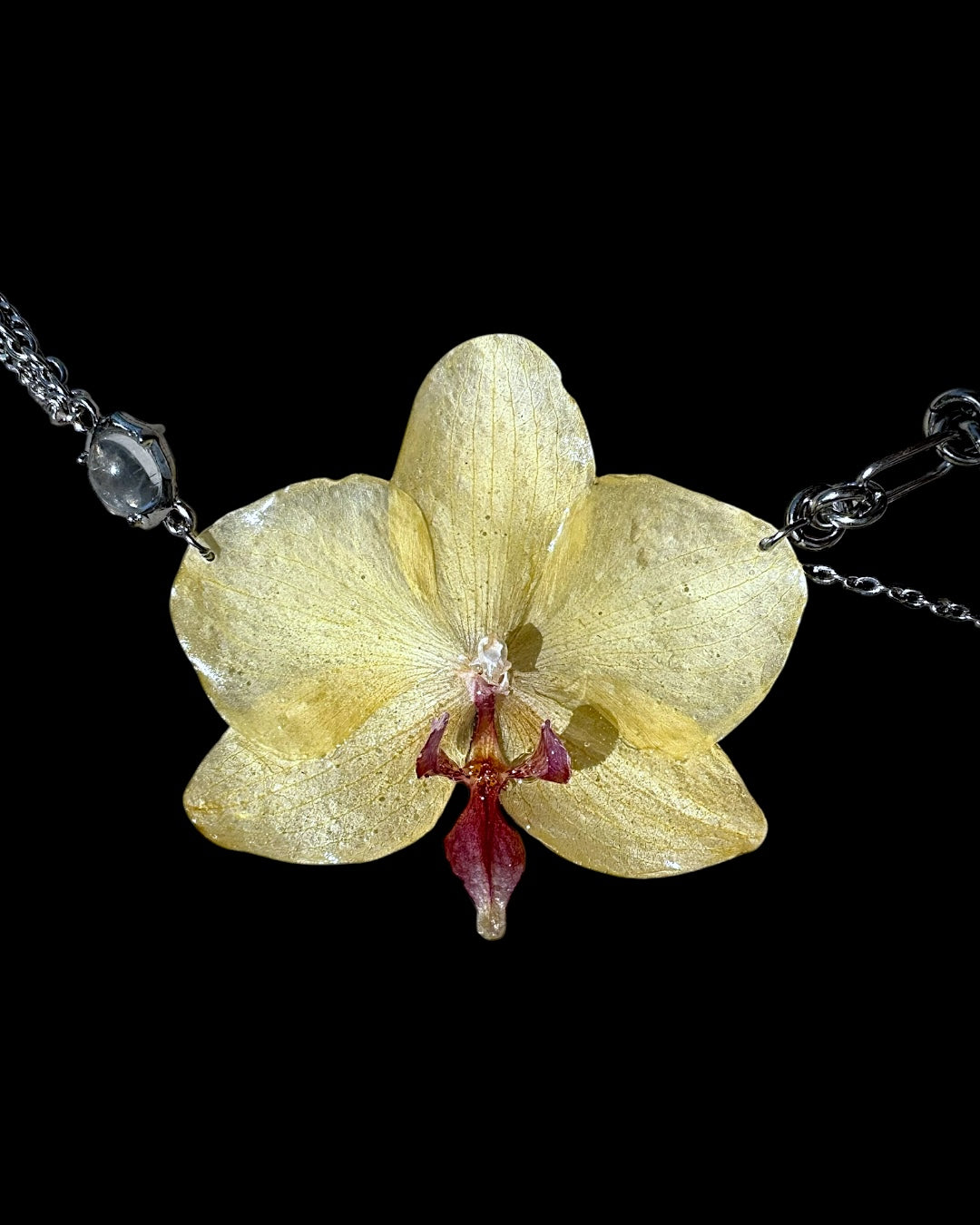 Yellow orchid necklace