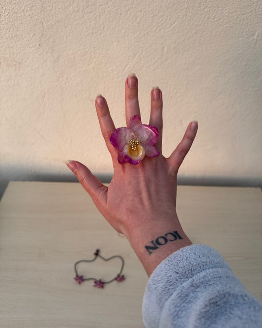pink dendrobium ring