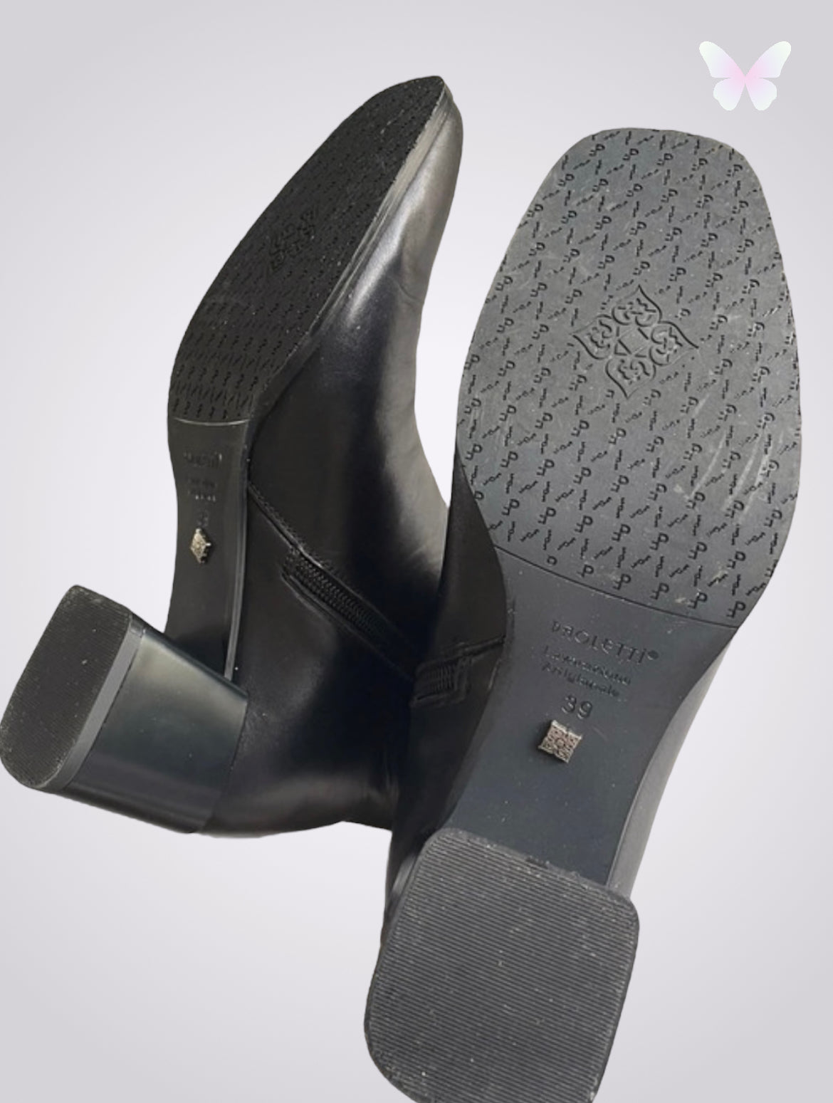 Black leather ankle boots | 39