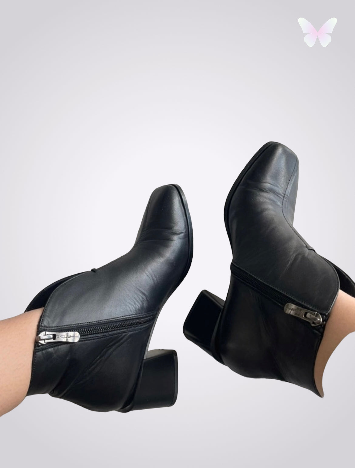 Black leather ankle boots | 39
