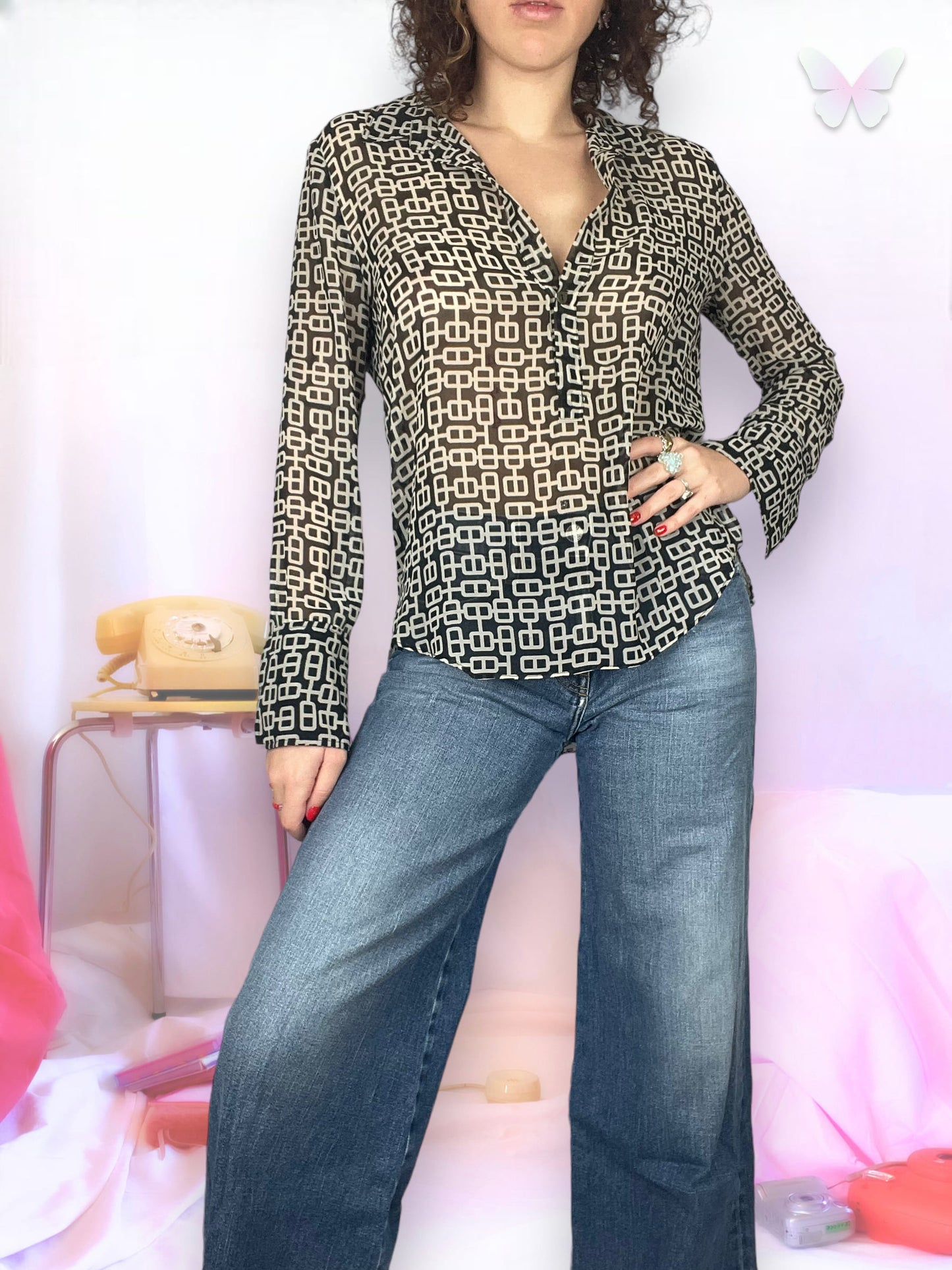 Chemisier en mesh motifs chaîne | S