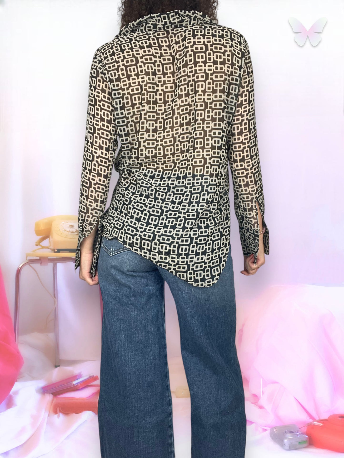 Chemisier en mesh motifs chaîne | S