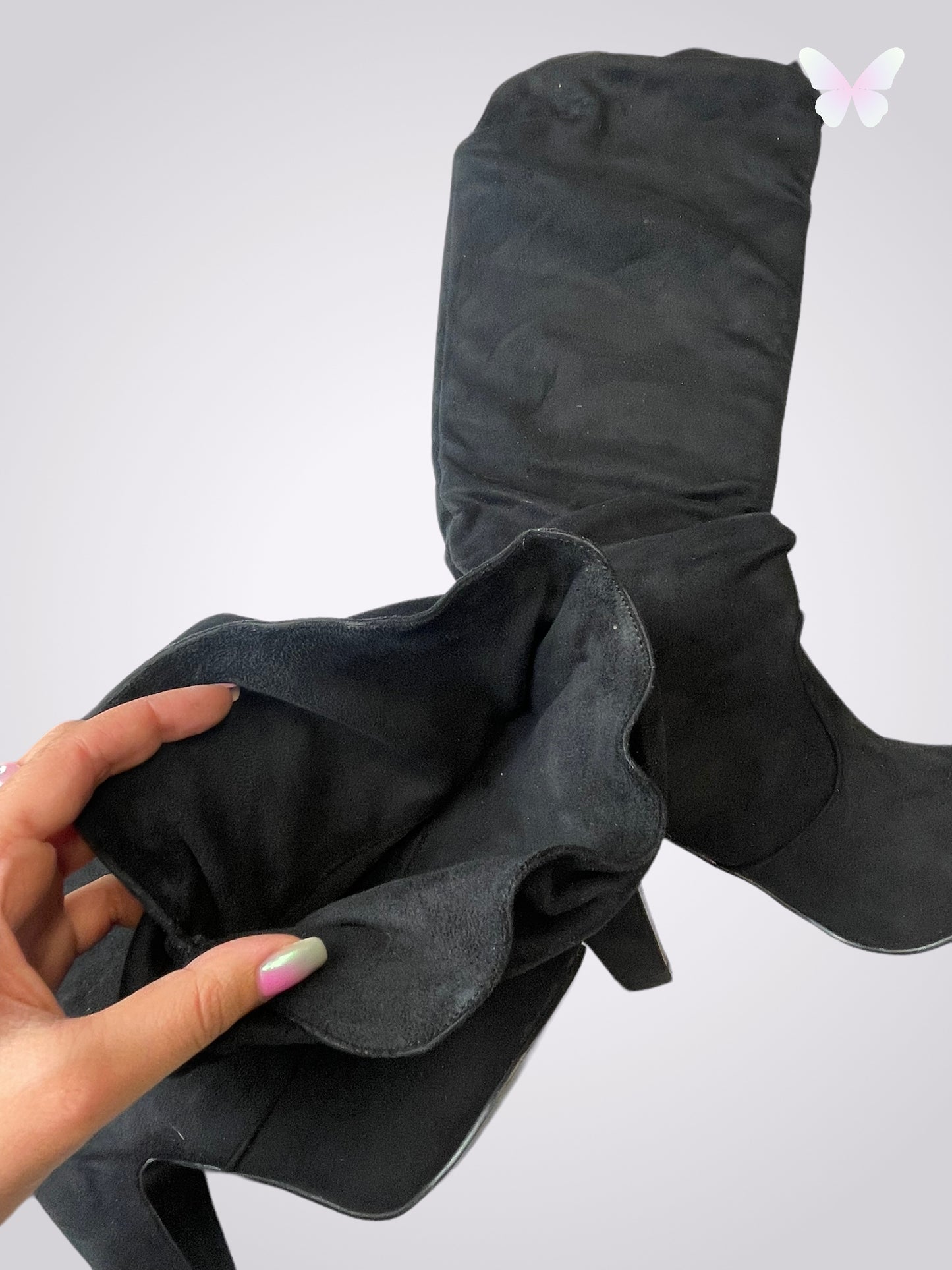 Black thigh high boots | 38