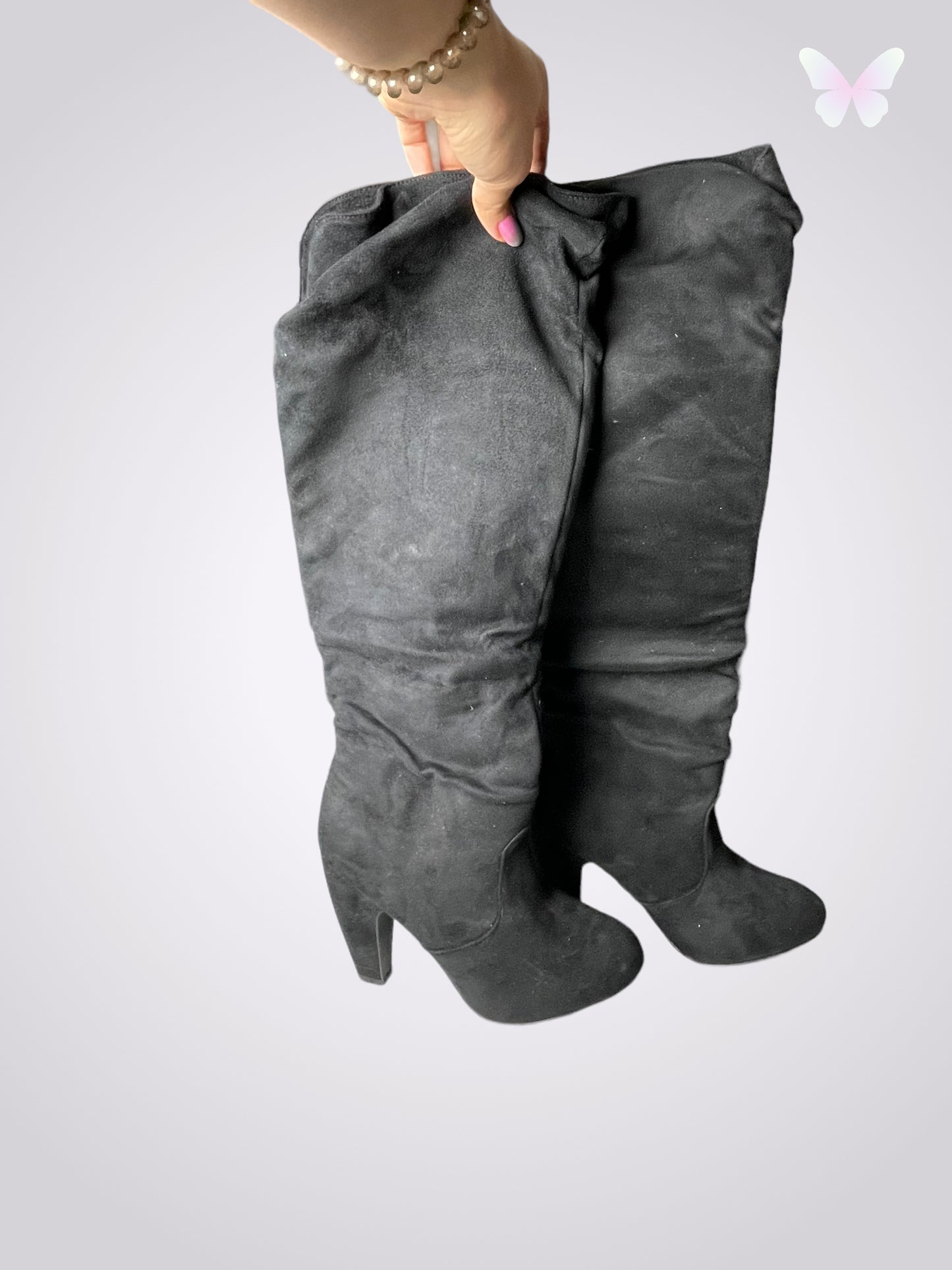Black thigh high boots | 38