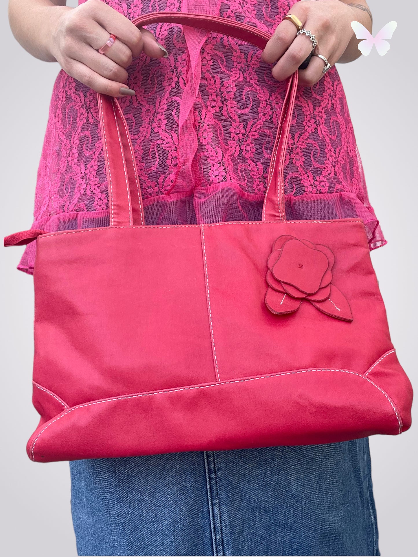 Sac rose fleur