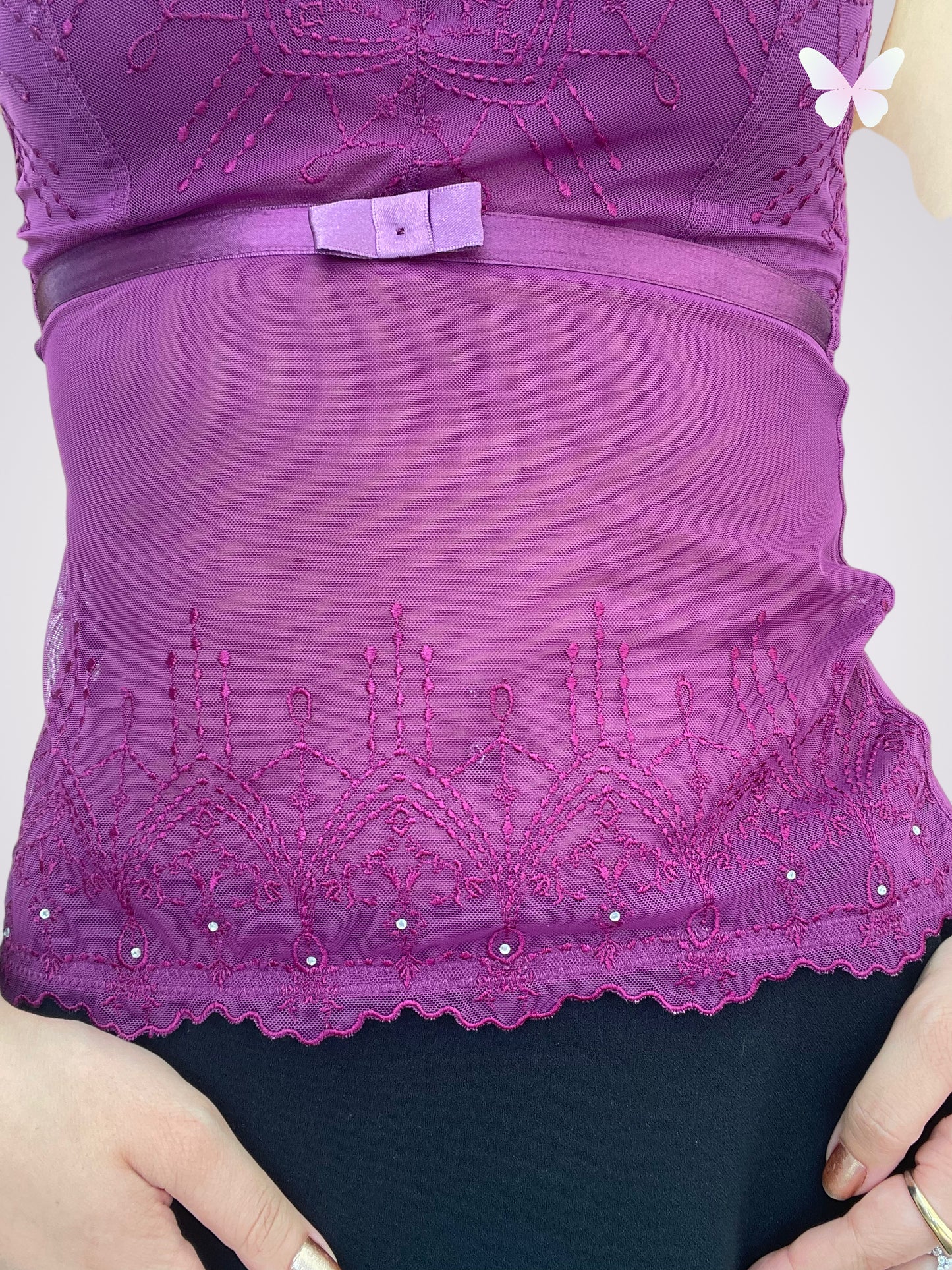 Purple rhinestone corset | S