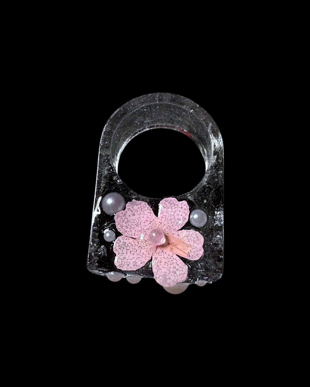 Mini pink flower ring