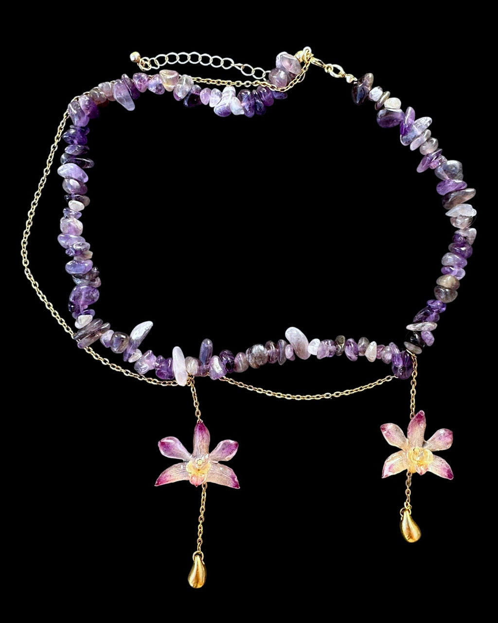 Goldviolette Orchideen