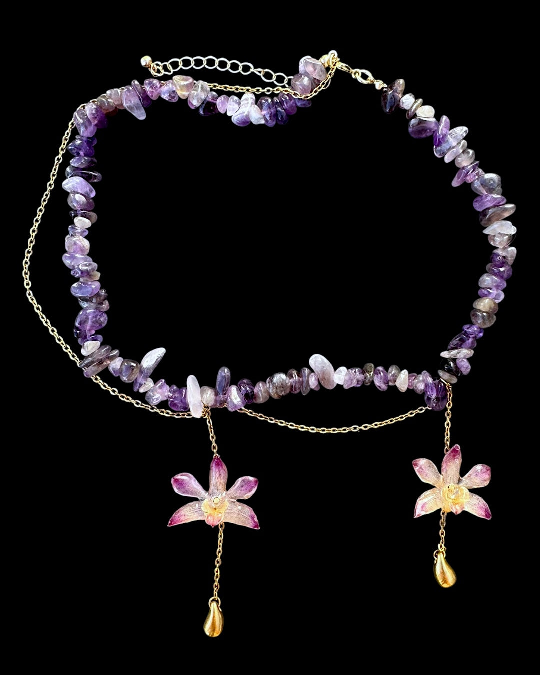 Goldy purple orchids