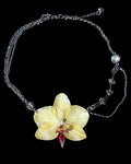 Yellow orchid necklace
