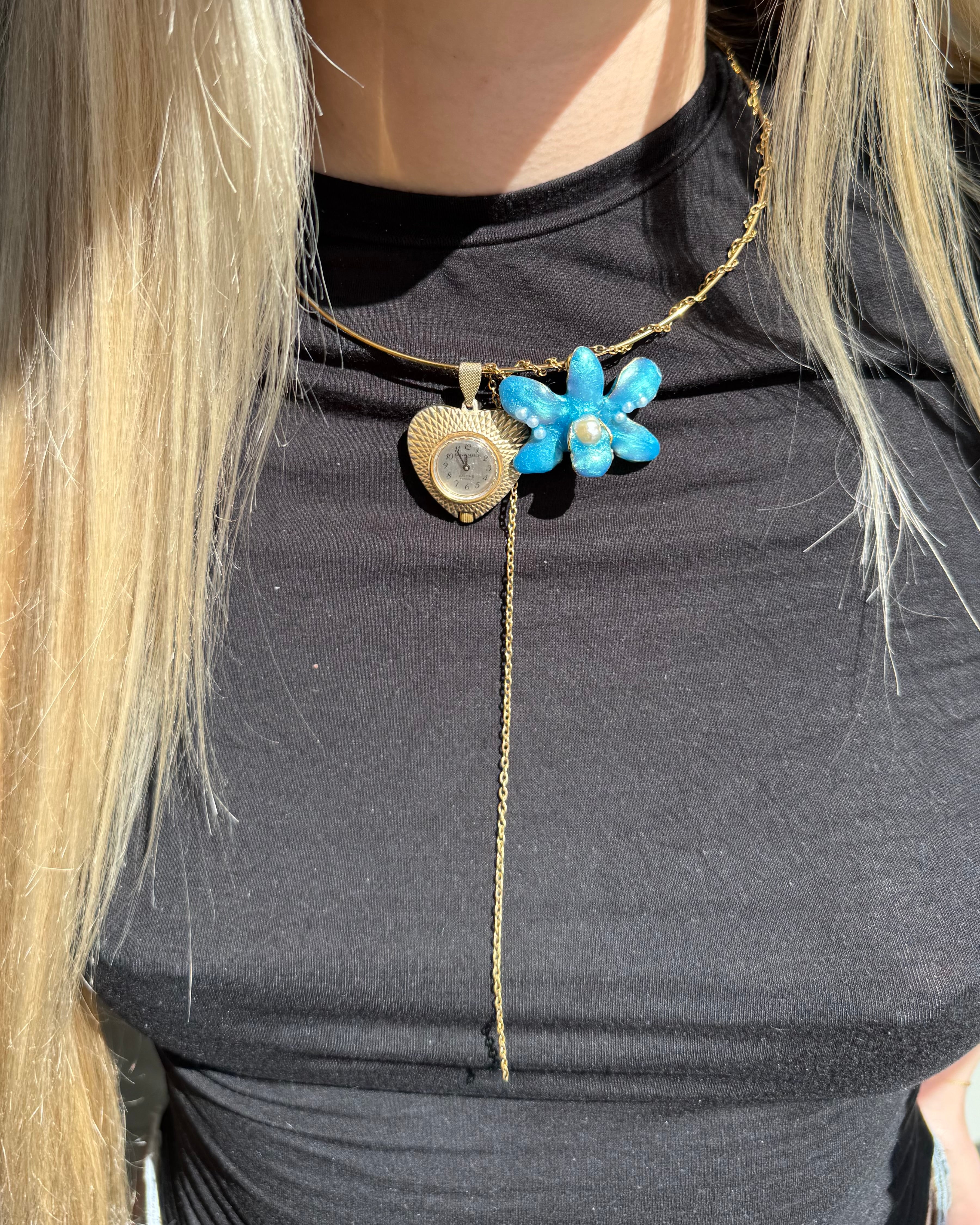 Gold and blue orchid