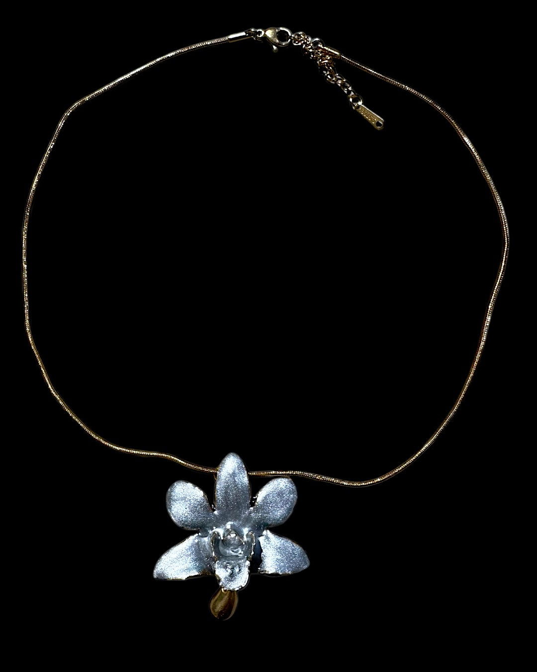 Chrome orchid necklace