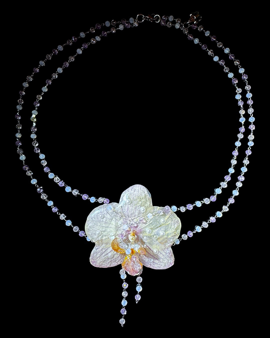 Collier de perles orchidée