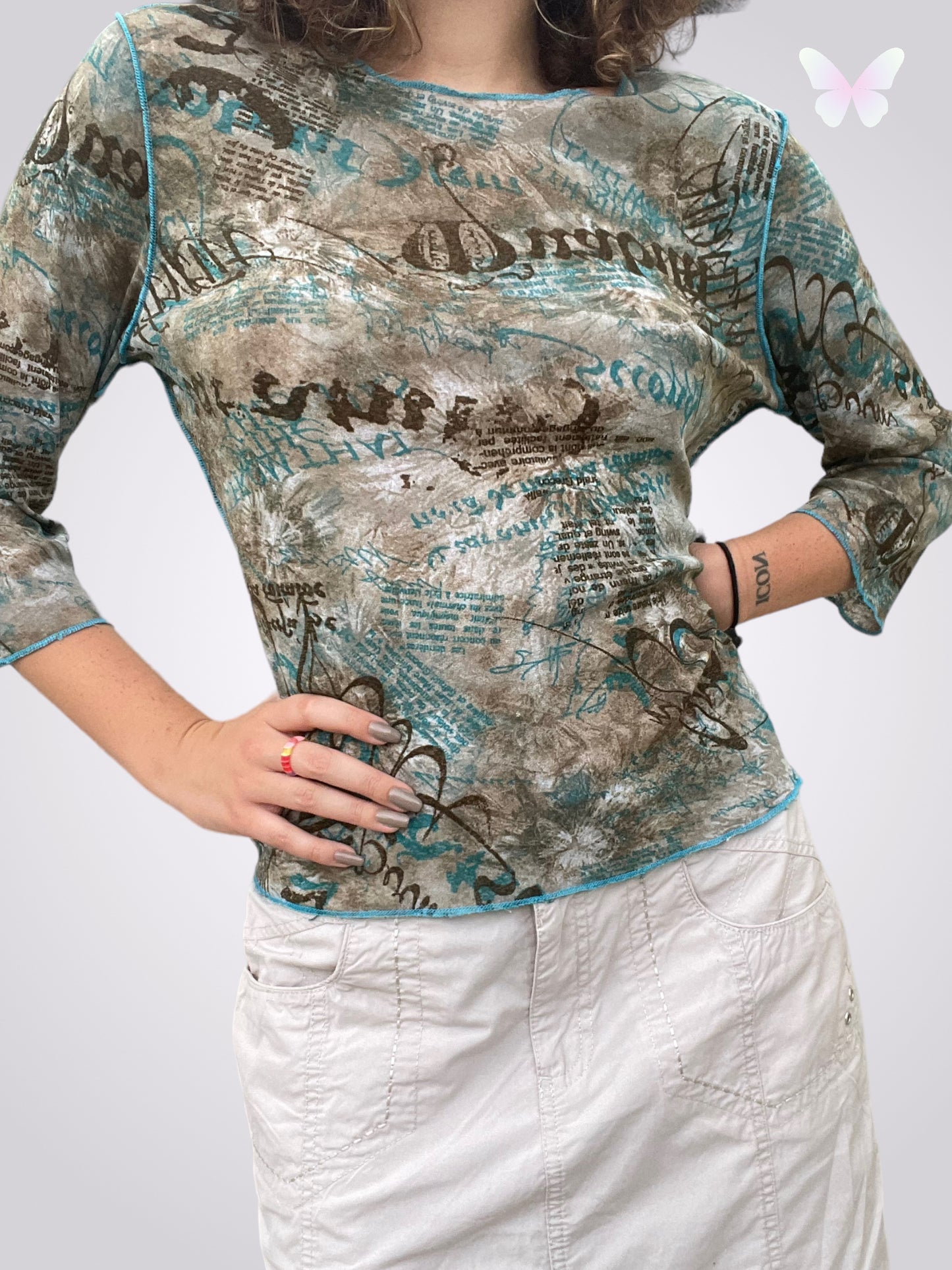 Bedrucktes Pullover-Oberteil | S/M