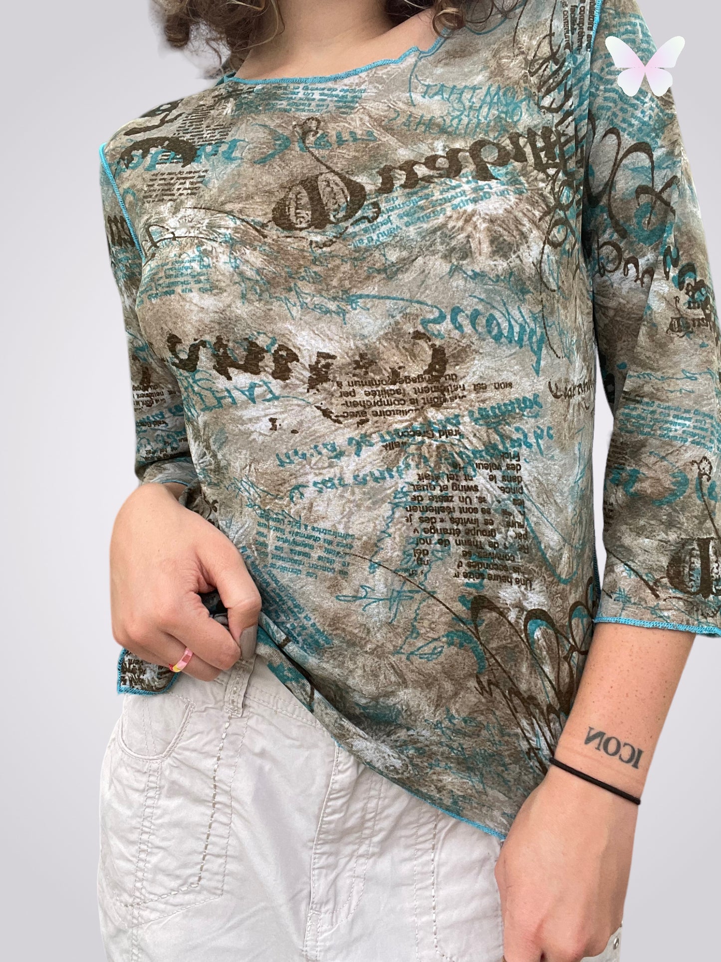 Bedrucktes Pullover-Oberteil | S/M
