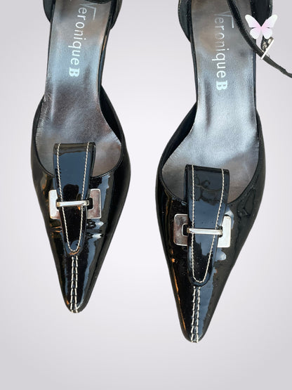 Schwarze Riemchenpumps | 37