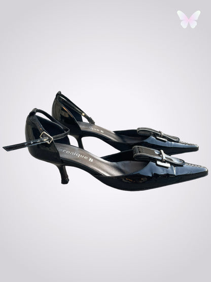 Schwarze Riemchenpumps | 37
