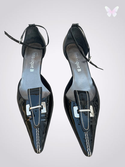Schwarze Riemchenpumps | 37