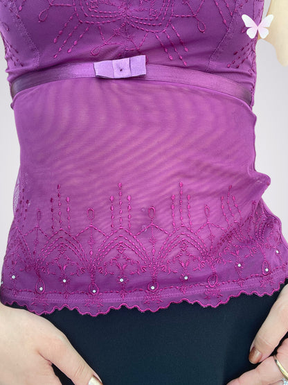 Purple rhinestone corset | S
