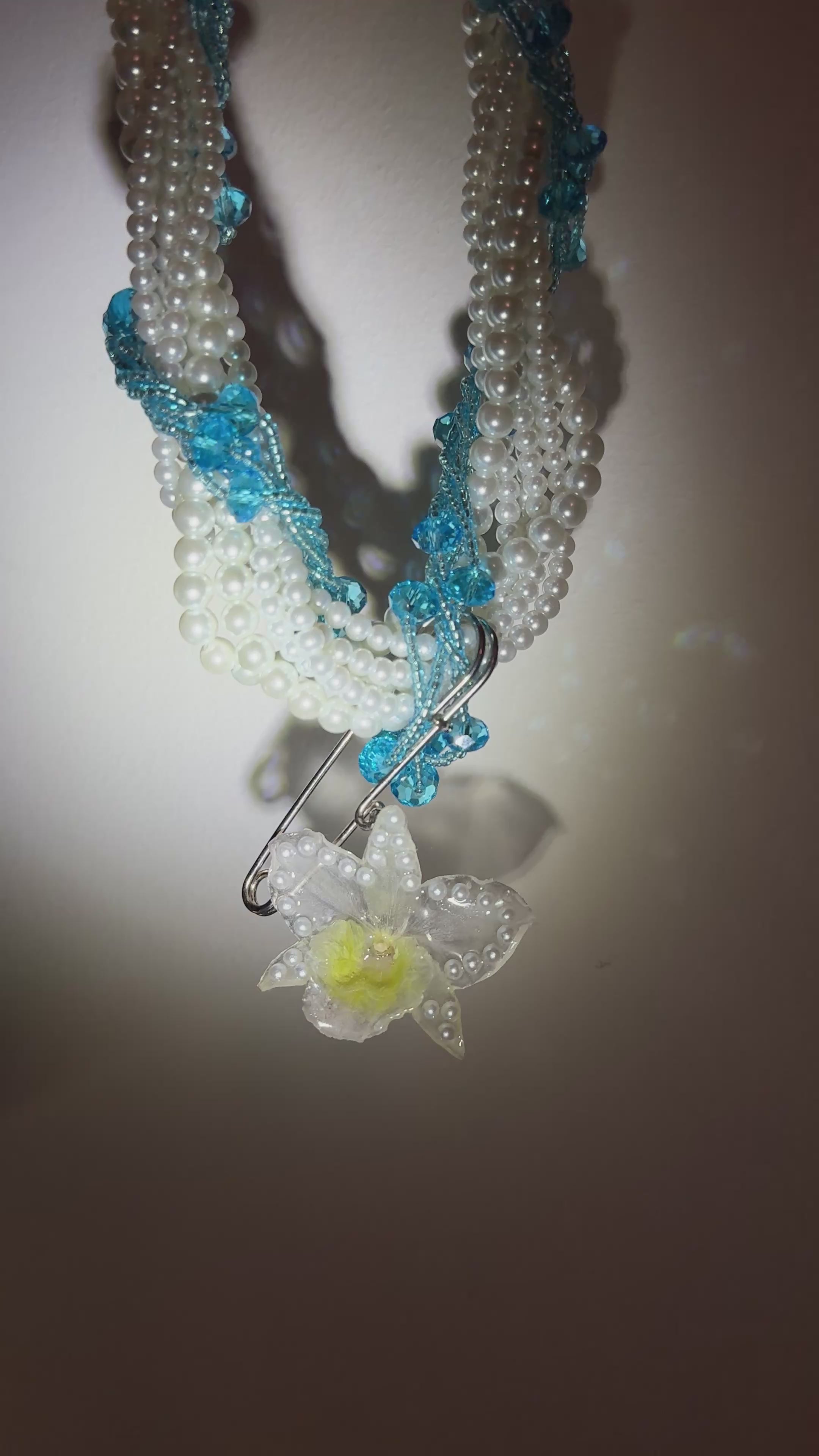 Pearl blue and White orchid