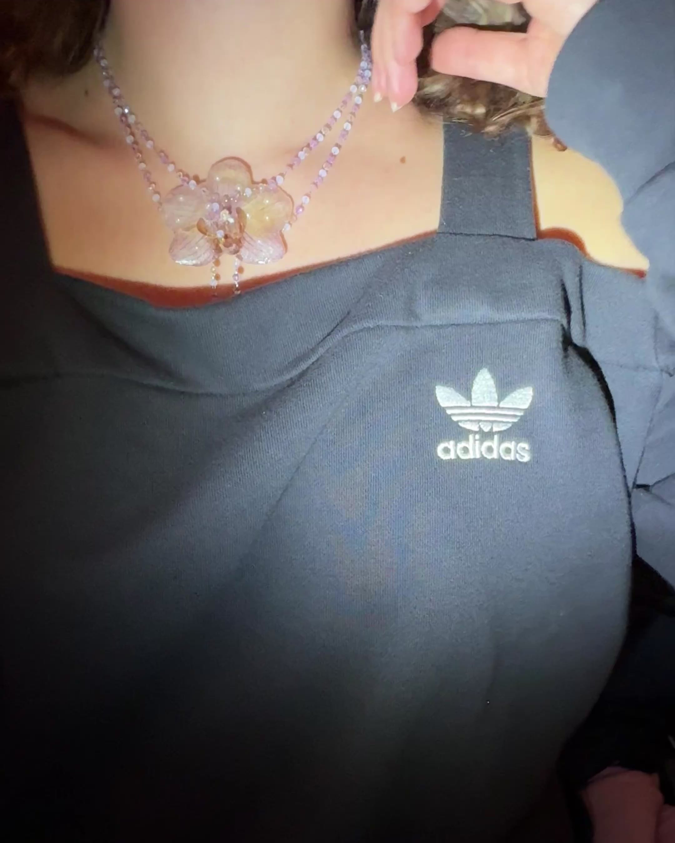 Collier de perles orchidée